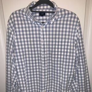 J Crew Checkered Grey Long Sleeve Button Down